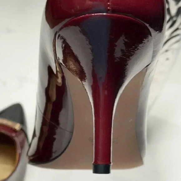 Coach Bowery Patent Leather Shoe/Pump/Heel Burgundy/Black Size 10B NWOT - Picture 6 of 12